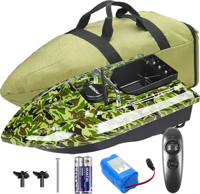 Produktbild von Bilbear Karpfenangeln Kabellos Köderboot Futterboot Fischfind Boot 1,5kg Laden Doppelmotor Fischerköderboot Angelköderboote mit Ersatzbatterie,Handtasche