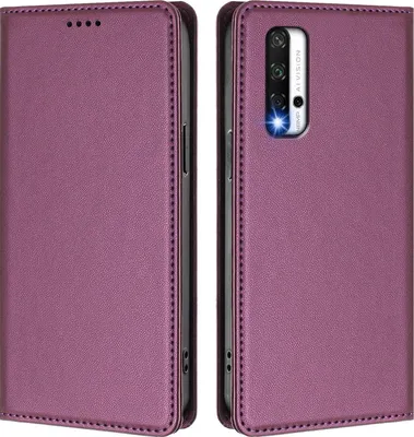 Produktbild von Handyhülle für Honor 20/Honor 20 Pro, Kunstleder Klapphülle Stoßfeste Magnetische Hülle mit Ständer Lila
