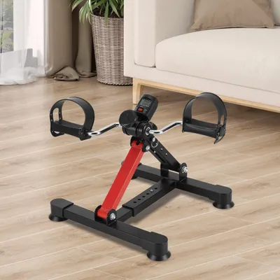 Immagine prodotto di Vigevee Mini-cyclette da casa, attrezzo per l'allenamento delle gambe, braccia e piedi, con display LCD, resistenza regolabile, altezza regolabile e superficie antiscivolo
