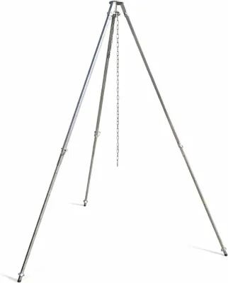 Imagen del producto de Barbacoa trípode de gran tamaño, con una altura de 200 cm, ajustable en altura, apta para parrillas giratorias y fogones, de pie independiente