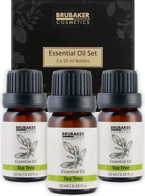 Produktbild von BRUBAKER 3er-Set Teebaum Öl - Insektenstiche, Juckreiz & Antiseptikum - Ätherische Öle Aromatherapie Geschenkset 3 x 10 ml Teebaumöl Naturrein & Vegan