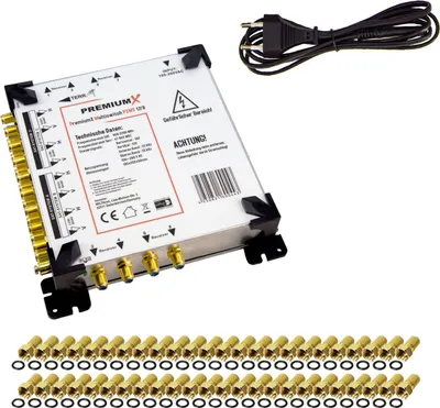 Produktbild von PremiumX Multischalter Set 17/8 Multiswitch SAT Verteiler 48x F-Stecker