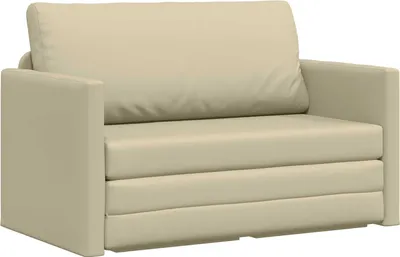 Obrázok produktu pre vidaXL Rozkladacia pohovka, krémová, 124 x 71 x 78 cm, umelá koža