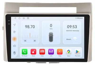 Productafbeelding van Multimediaspeler voor auto, met touchscreen, navigatiesysteem, compatibel met Toyota Corolla Verso AR10 (2004 - 2009). Audio, QS6 (8-kern processor, 6 GB RAM, 64 GB opslag)