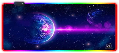 Obrázek produktu pro RGB herní podložka pod myš 900x400x4 mm XXL Velká podložka pod myš LED 10 režimů osvětlení Podložka pod myš s klávesnicí Vodotěsná protiskluzová gumová podložka pod myš pro profesionální hráče Fialová|