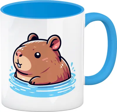 Produktbild von Capybara Comic Kaffeebecher in hellblau