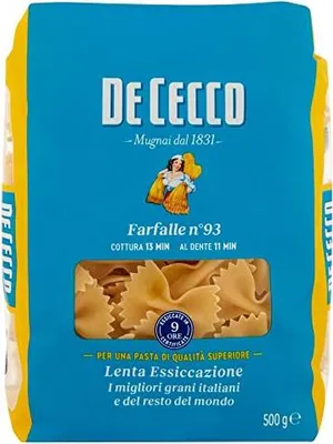 Produktbild von 24x Pasta De Cecco 100% Italienisch Farfalle n. 93 Nudeln 500g + Italian Gourmet Polpa 400g