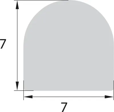 Produktbild von DP3 EPDM Moosgummi Halbrundprofil D-Profil 7x7 mm Gummidichtung Türdichtung