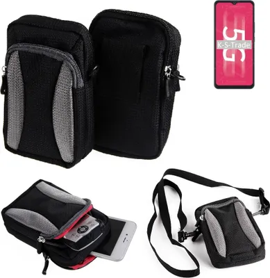 Produktbild von K-S-Trade Holster Schutz Hülle kompatibel mit ZTE Blade 20 5G Handy Hülle Gürteltasche Umhängetasche mit Zusatzfach schwarz
