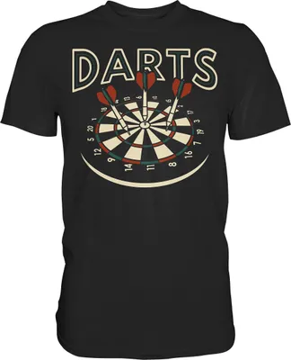 Produktbild von Vintage Darts Dartscheibe Sport Dartpfeile T-Shirt – Black / M