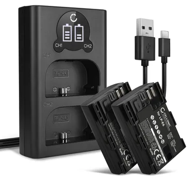 Immagine prodotto di CELLONIC 2x Batteria per Fotocamera Compatibile con Canon EOS R7, EOS 70D, EOS 5D Mark IV, LP-E6 – (2000mAh, 7.4V) + Caricabatterie Doppio