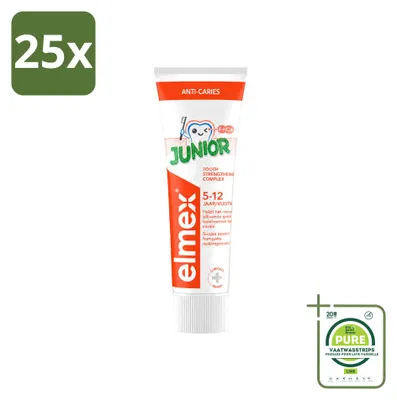 Produktbild von 25 x Elmex Junior Tandpasta - 5-12 Jahre - 75 ml - Großpackung - 25 Stücke