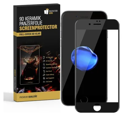 Produktbild von 1x 9D Keramik für iPhone 7 FULL-COVER Panzerfolie Displayschutz Panzerschutz Schutzfolie Displayfolie Folie ANTI-SHOK ANTI-BRUCH-ANTI-STOß