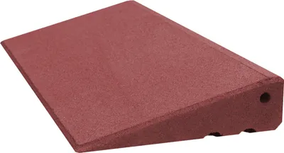 Produktbild von Bordsteinrampe Pro 75 mm hoch aus Gummigranulat hochverdichtet Auffahrrampe Türschwellenrampe LxBxH 500 x 280 x 75 mm rot