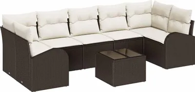 Produktbild von vidaXL Gartensofa-set Braun 55 x 55 x 37 cm Poly-Rattan