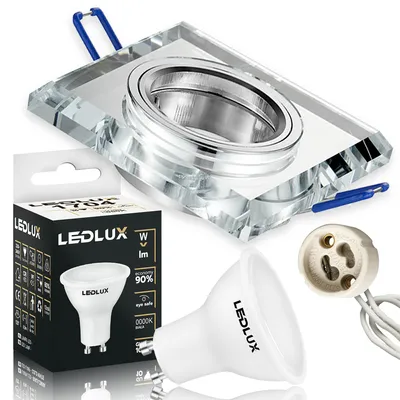 Produktbild von LEDLUX Quadratischer Glas-Einbaustrahler mit GU10 LED 5.5W