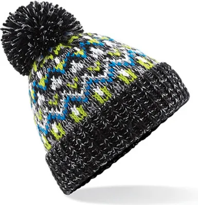 Produktbild von Beechfield B458 | Blizzard Bobble Beanie Wintermütze - Farbe: Liquorice Zing - Größe: One Size