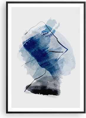 Produktbild von Gerahmtes Poster - Schwarzer Rahmen - Blau Schwarz Abstraktion - 70x100 cm - Wand Bild - Wanddeko - Wandbilder - Kunstposter - Wandposter - Bilderrahmen - Bilder - Kunstdruck - P2BPA70x100-5058