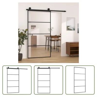 Produktbild von The Living Store Schiebetür mit Beschlag 102,5x205 cm ESG-Glas & Aluminium