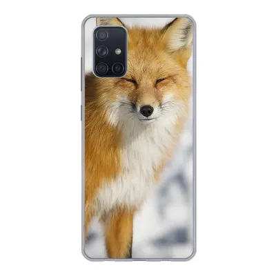 Produktbild von MuchoWow® Handyhülle Schutzhülle Hülle für Samsung Galaxy A51 5G Fuchs - Schnee - Rot Silikon Softcase Handy Hülle - Abbildung