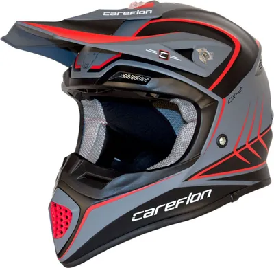 Produktbild von CX-2 Careflon Crosshelm Fiberglass MX Enduro Helm Motorradhelm Gr.54-64, Helm Modell:Racer red orange Marine Blue White, Helm Größe:57-58, Helm Modell:BLACK HAWK black cool grey, Helm Größe:55-56