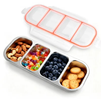 Snackbox mit 4 Fächern, 500 ml, spülmaschinengeeignet