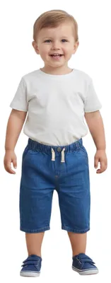 Productafbeelding van Denim shorts voor jongens, merk Zara, katoen, korte broek die net boven de knie valt, maat 86