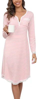 Image de Robe de nuit pour femmes, avec détails en dentelle et col en V décontracté