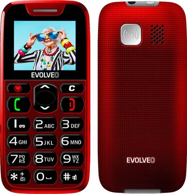 Zdjęcie produktu dla EVOLVEO EasyPhone, telefon komórkowy dla seniorów z podstawką ładującą, czerwony