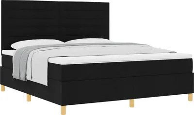 Produktbild von Boxspringbett mit Matratze Schwarz 180 x 200 cm Stoff