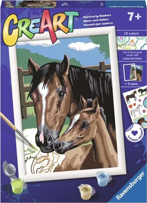 Produktbild von Ravensburger CreArt Malen nach Zahlen – Toben mit Fohlen