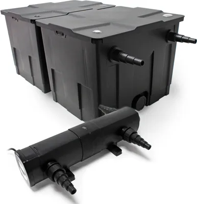 Produktbild von Kompletná sada Wiltec: CBF-350B rybníkový filter do 60000 l ako prietokový filter, CUV-236 rybníkový odlučovač UVC s výkonom 36 W UV-C