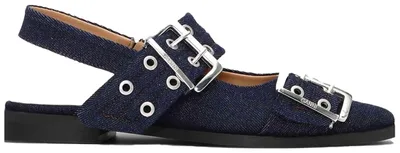 Obrázek produktu pro Sandály Ganni Bailarina Denim Feminine Buckle pro Dámské
