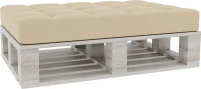 Image de Coussin pour palette, Coussin d'assise pour palette Dossier piqué PFG (Coussin d'assise 120x80, Crème)
