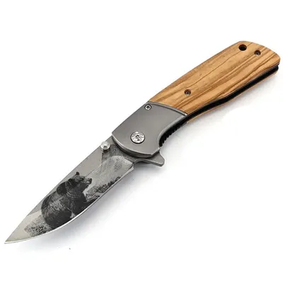 Image de Couteau de plein air pliant AN-27835 - Marron / Ours KP27835