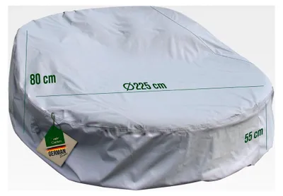 Produktbild von Schutzhülle für Sonneninsel, Ø225x55/80 cm, grau, Oxford 600D Gewebe, wasserdicht, UV-beständig und wetterfest