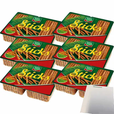 Produktbild von funny-frisch Sticks Salzstangen 6er Pack (6x200g Packung) + usy Block