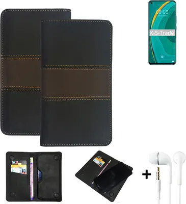 Produktbild von K-S-Trade Handyhülle + Kopfhörer kompatibel mit Huawei nova 7 5G Schutzhülle Walletcase Bookstyle Tasche Schutz Case Hülle Wallet Cover Kunstleder