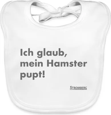 Produktbild von Spreadshirt Stromberg Zitat Ich Glaub, Mein Hamster Pupt  Baby Lätzchen Waschbar, One size, Weiß