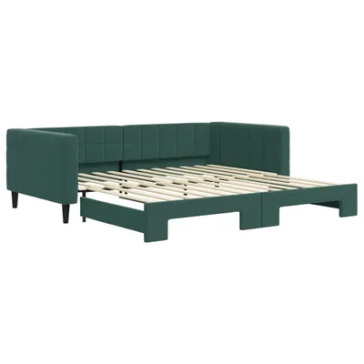 Produktbild von vidaXL Tagesbett Ausziehbar Dunkelgrün 100x200 cm Samt