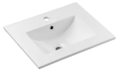 Imagen del producto de Lavabo de cerámica, 52x40 cm, blanco brillante, rectangular