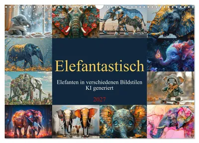 Produktbild von Elefantastisch (Wandkalender 2027 DIN A3 quer), CALVENDO Monatskalender