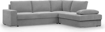 Produktbild von VELANO - Ecksofa mit Schlaffunktion, Bettkastem, Komfort und Still, grau