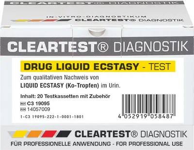 Produktbild von CLEARTEST Liquid Ecstasy zum Nachweis von GHB (k.o. Tropfen) Ergebnis in 10 Min. 1 Test