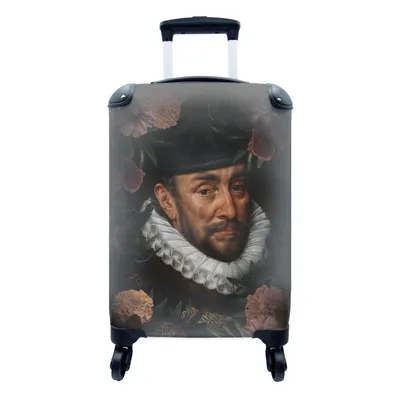 Produktbild von MuchoWow® Koffer Handgepäck Trolley Rollkoffer Kleine Reisekoffer mit 4 Rollen - Wilhelm von Oranien - Adriaen Thomasz - Blumen - Cabin Size < 55x40x23 cm & 55x40x20 cm - Fotokoffer - Kabinenkoffer - Boardgepäck - Reise-Box - Reisekoffer - Reisegepäck - Koffer mit Bild - Trolley für Kinder