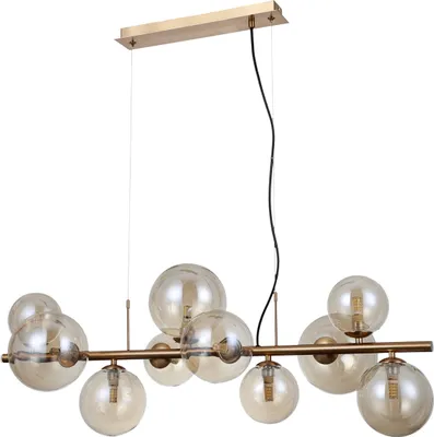 Image de Lustre en laiton lampe suspendue 10xG9 sphères en verre CANELLO Italux PND-406007-10-HBR