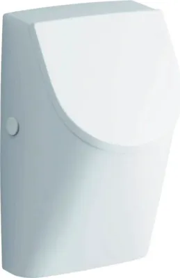 Produktbild von GEBERIT Urinal Renova Plan mit Deckel und Befestigung weiß mit KeraTect® Spezialglasur 235120600
