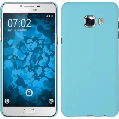 Produktbild von PhoneNatic Case kompatibel mit Samsung Galaxy C5 - Hülle hellblau gummiert Hard-case + 2 Schutzfolien