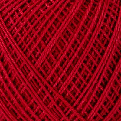 Produktbild von Hilo Olympus Sashiko, feine Baumwolle, Knäuel, Farbe 212, Burgunderrot, ca. 80 m, hergestellt in Japan