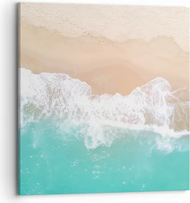 Produktbild von Bild auf Leinwand - Leinwandbild - Meer Welle Sand - 70x70cm - Wand Bild - Wanddeko - Wandbilder - Leinwanddruck - Bilder - Kunstdruck - Wanddekoration - Leinwand bilder - Wandkunst - AC70x70-3937